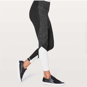 lululemon, Wunder Under Hi-Rise 7/8 Tight Special Edition, black white, size 2